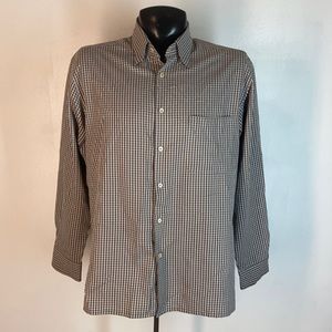 Bugatchi Uomo Dress Shirt Grey with White Stripes